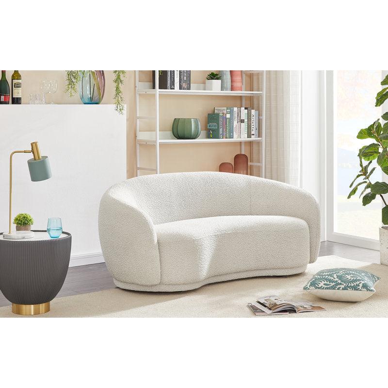 Beige Boucl√© 3-Seater Sofa By Alhome - 110111324 - ALHOME