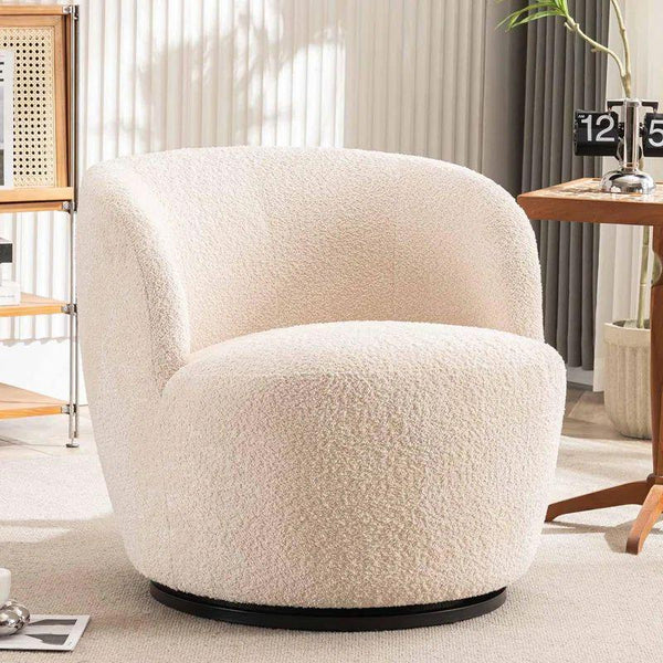 Sand Beige Boucle Chair Swedish Wood By Alhome - 110110690 - ALHOME