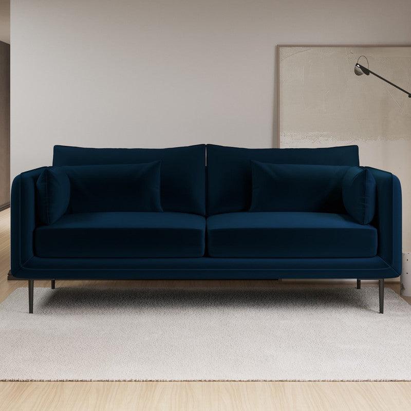 Eternal Elegance: Dark Blue Velvet 3-Seater Sofa for Refined Comfort By Alhome - ALHOME