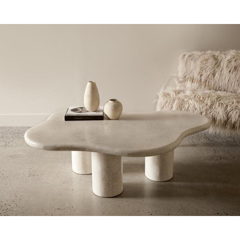 Serenity Off-White Stone Marble Center Table By Alhome - Zrafh.com - Your Destination for Baby & Mother Needs in Saudi Arabia