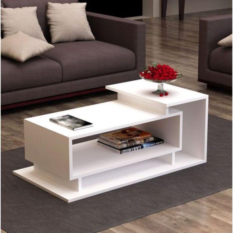 Crisp White Center Table With A Stylish Focal Point By Alhome - ALHOME