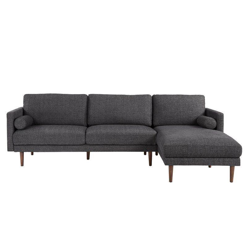 Modern Linen L-Shape Sofa - Grey - 270x150x85x85 cm - By Alhome - 110113376 - ALHOME