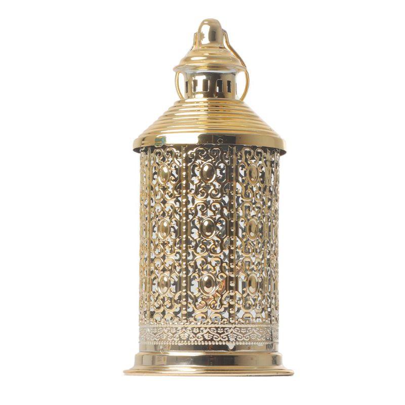 Round Steel Ramadan Lantern With Led Lighting - Gold - 26X12X12 Cm - By Family Ship - ALHOME