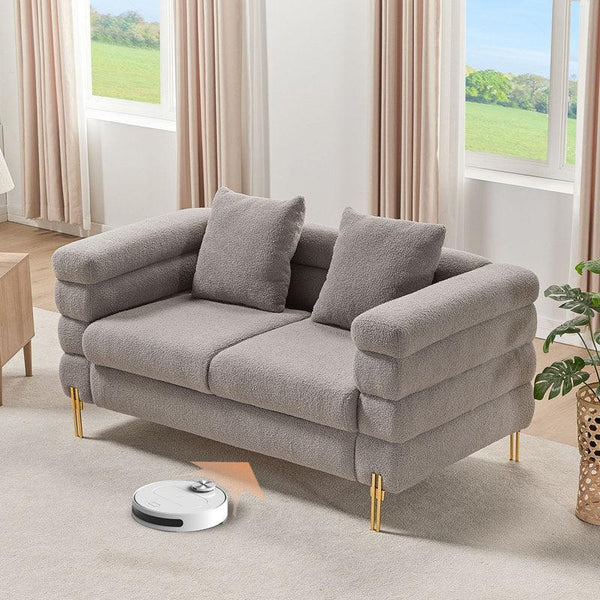 Modern Sophistication: 3-Seater Boucl√© Sofa in Gray By Alhome - ALHOME