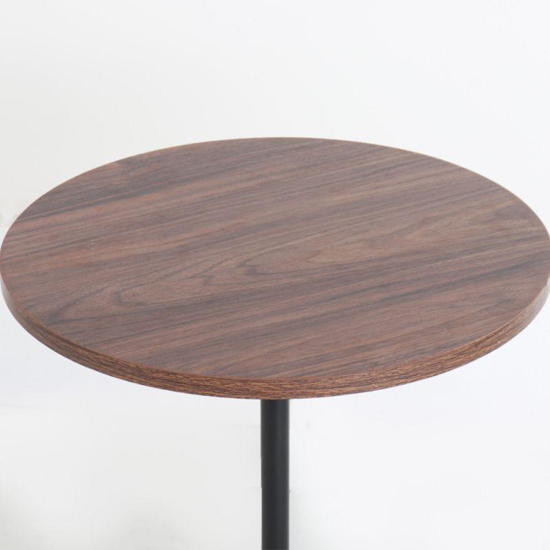 Single Table With A Brown Round Wooden Top And A Black Metal Base By Alhome - ALHOME