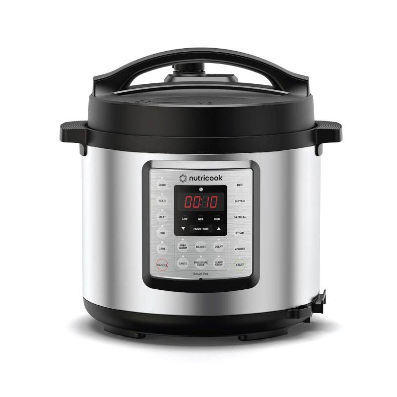 Nutricook Smart Electric Pressure Cooker Pot 9 In 1 - 6 L - 1000 W - 13 Programs - Black - ALHOME