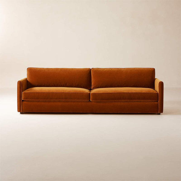 Rusted Orange Velvet 3-Seater Sofa for Warmth and Style By Alhome - ALHOME