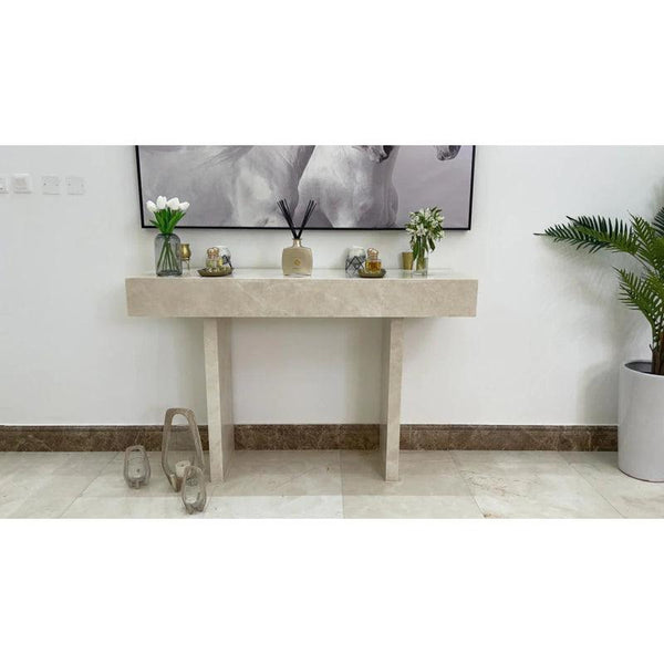 Spanish Off-White Marble Console Table By Alhome - Zrafh.com - Your Destination for Baby & Mother Needs in Saudi Arabia