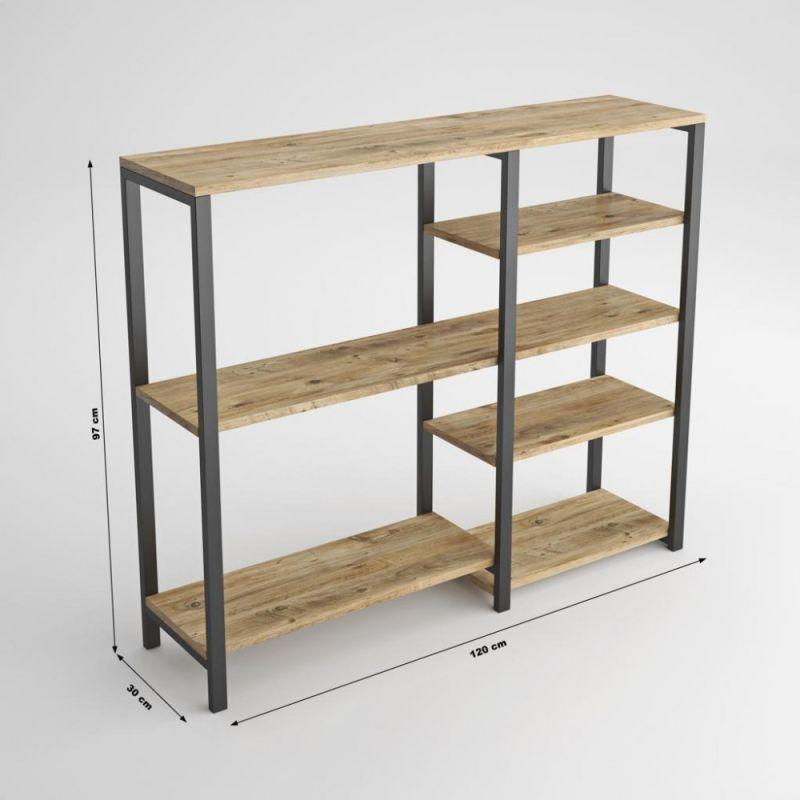 Storage Shelves Made Of Metal And Wood - Wooden - By Alhome - ALHOME