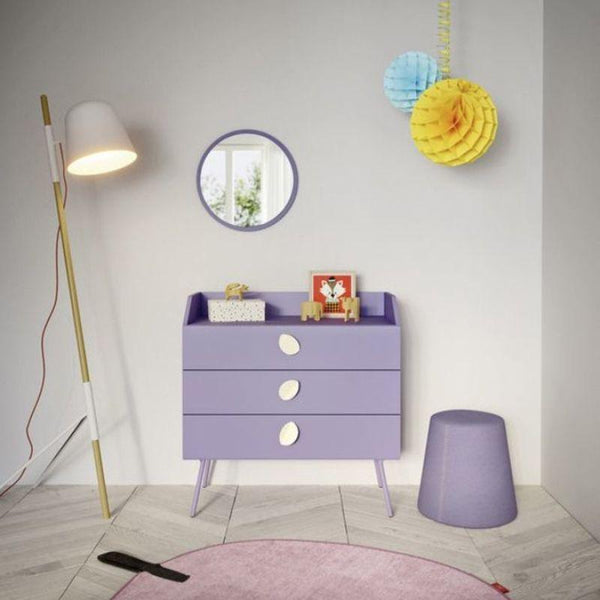 Kids Dresser: 90x45x85 Wood, Purple by Alhome - ALHOME