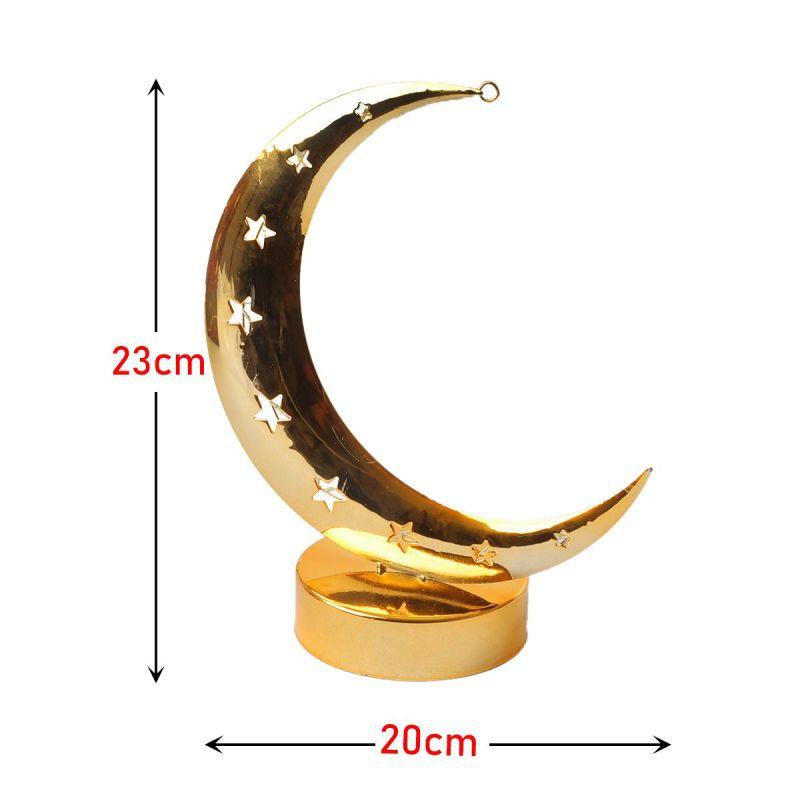 Steel Ramadan Crescent With Led Light - Gold - 23X20X20 Cm - By Family Ship - ALHOME