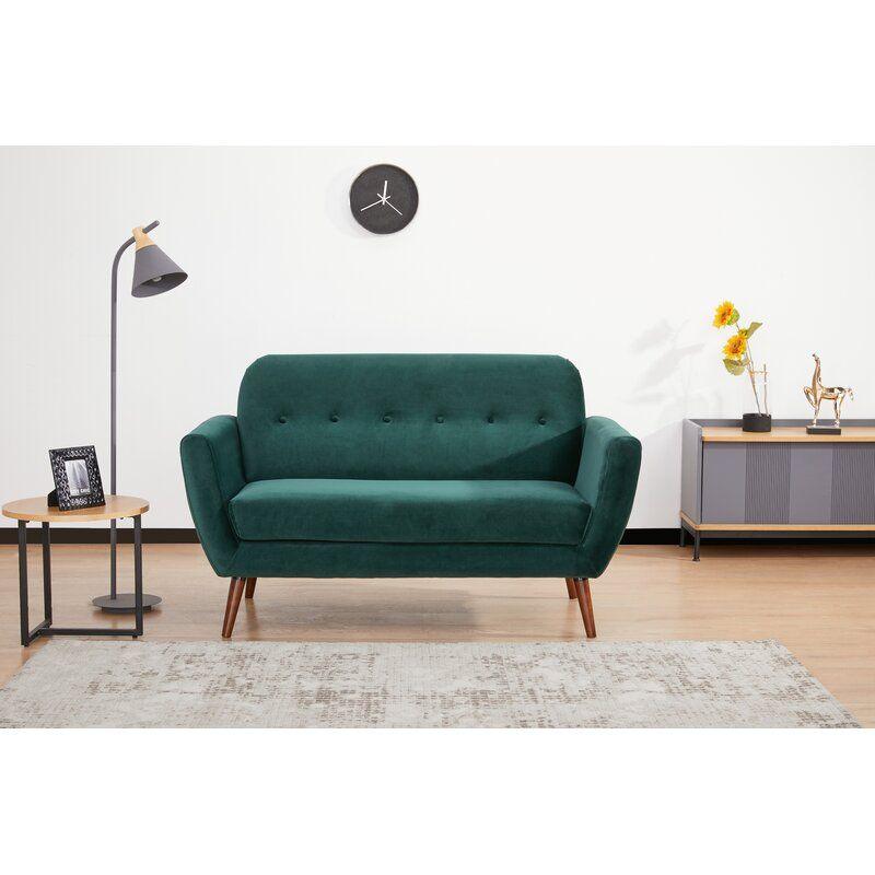 Modern Elegant Velvet 2 Seater Sofa - Green - 180x85x85 cm - By Alhome - ALHOME