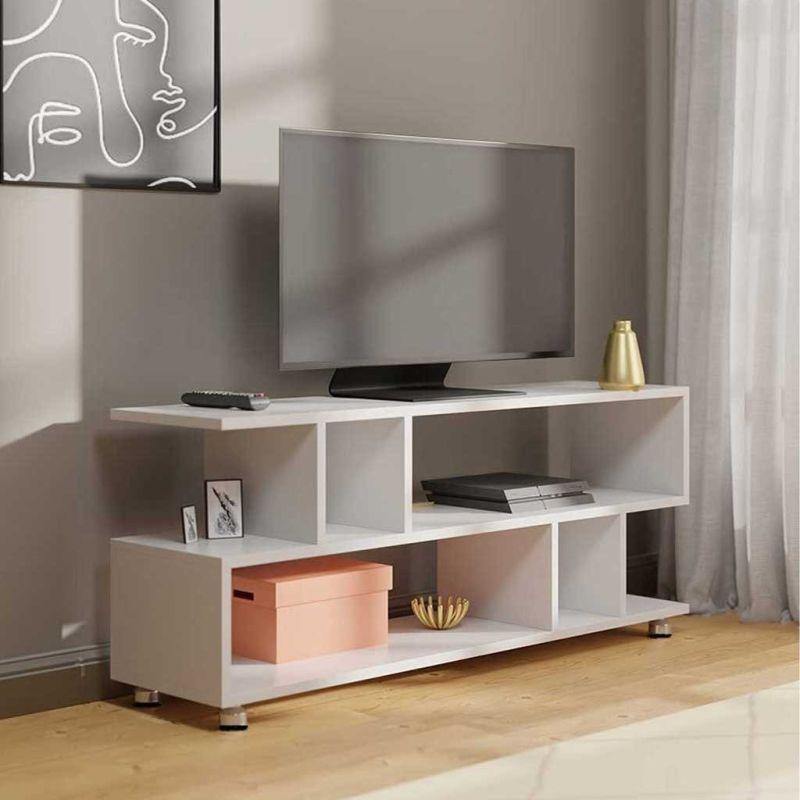 White TV Unit With Contemporary Elegance By Alhome - ALHOME