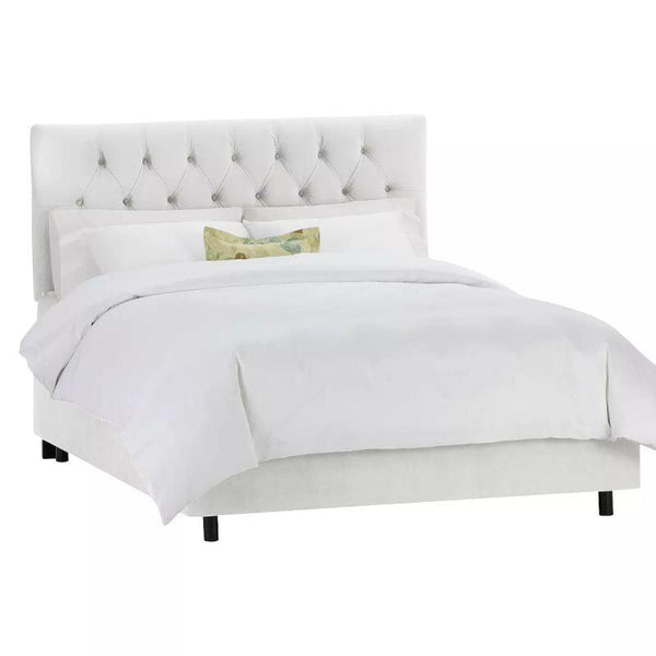 Luxe Collection: Swedish Wood King Bed - Opulent Off-White Serenity (160x200x140) by Alhome - ALHOME