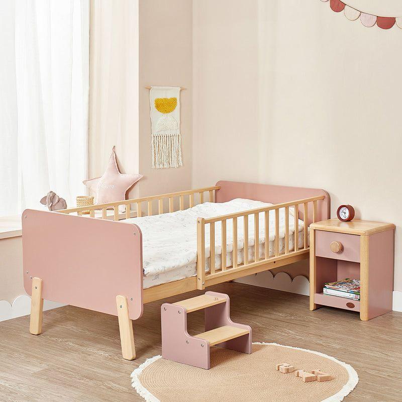 Kids Bed: 120x200x140 Wood, Pink by Alhome - 110112817 - ALHOME