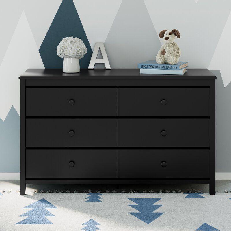 Kids Dresser: 133x42x82 Wood, Black by Alhome - ALHOME