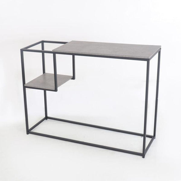 Metal Console With 2 Wooden Surfaces - Grey By Alhome - ALHOME