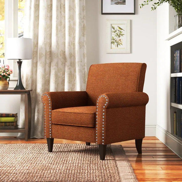 Orange Tweed Linen Chair Swedish Wood By Alhome - ALHOME