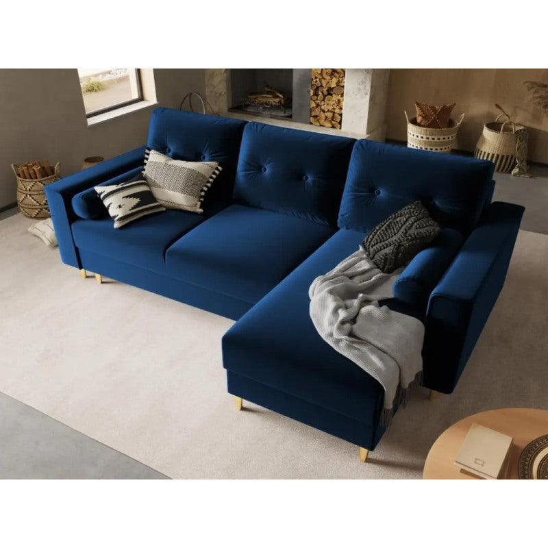 Elegant Velvet Corner Sofa - Indigo - 250x170x85x85 cm - By Alhome - ALHOME