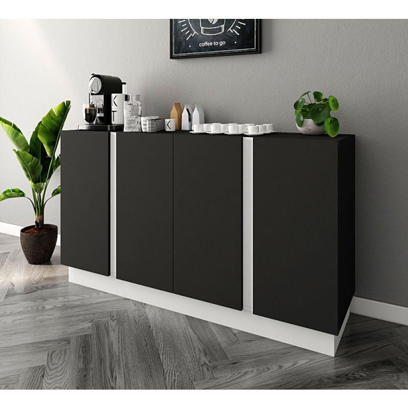 Black Coffee Corner with White Base By Alhome - ALHOME