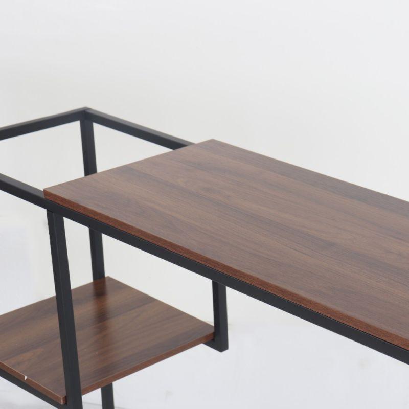 Metal Console With 2 Wooden Surfaces - Brown By Alhome - ALHOME