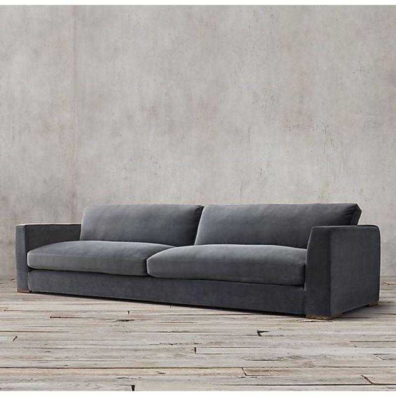 Chic Gray Velvet 3-Seater Sofa Swedish Wood By Alhome - 110110915 - ALHOME