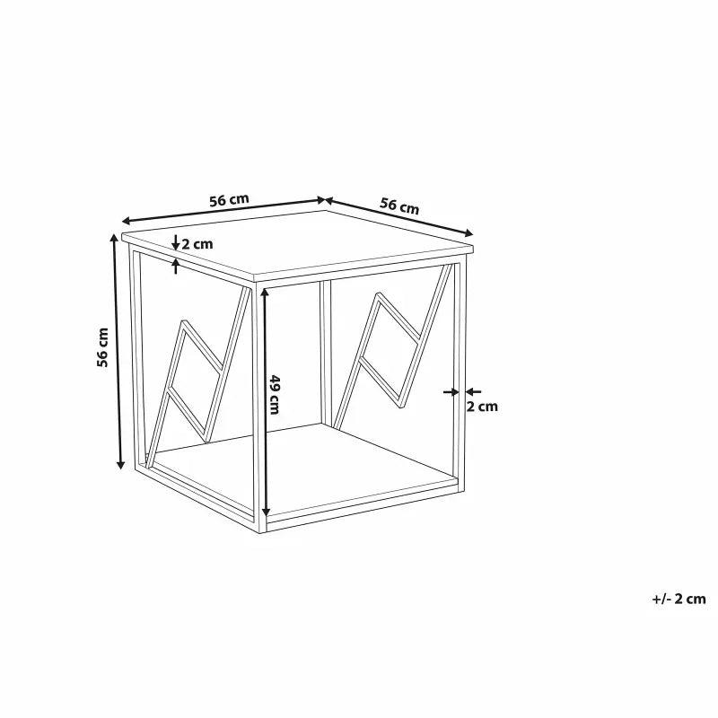 Side Table 56x56x56 cm - Black & Brown By Alhome - ALHOME