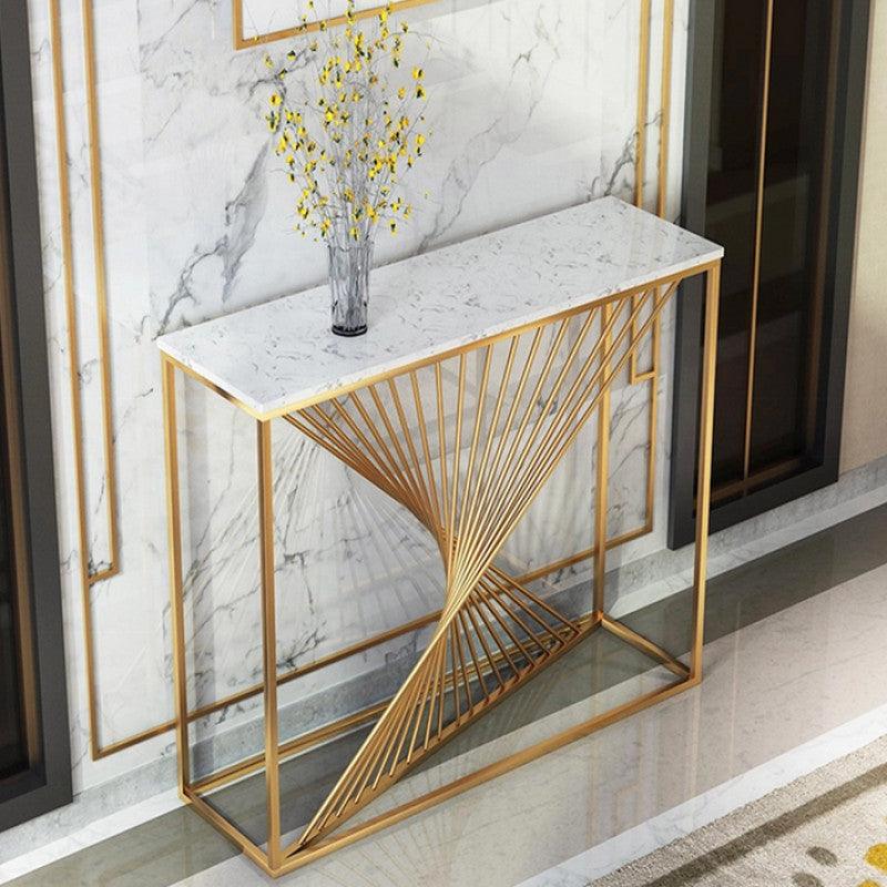 Minimalist Iron and Marble Console Table By Alhome - ALHOME