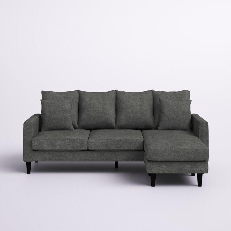 Modern Linen L-Shape Sofa - Grey - 270x150x85x85 cm - By Alhome - 110113366 - ALHOME