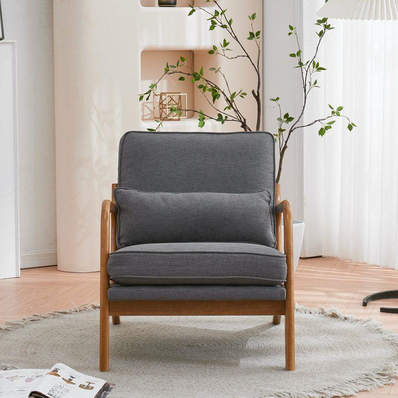 Modern Linen Chair - 80x85x85 cm - Wood - By Alhome - ALHOME