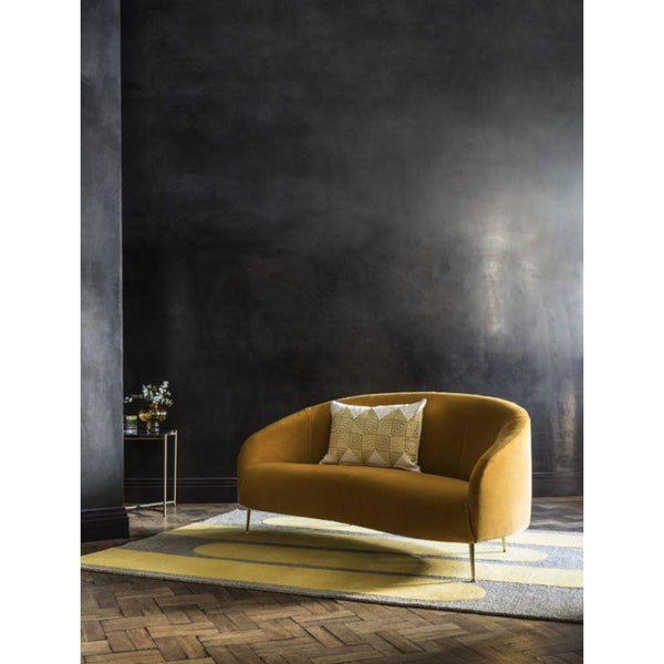 Vibrant Orange Velvet 2-Seater Sofa Swedish Wood By Alhome - ALHOME