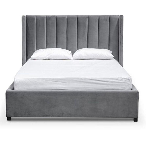 Swedish Wood Velvet Grey Super King Bed By Alhome - 110112274 - ALHOME