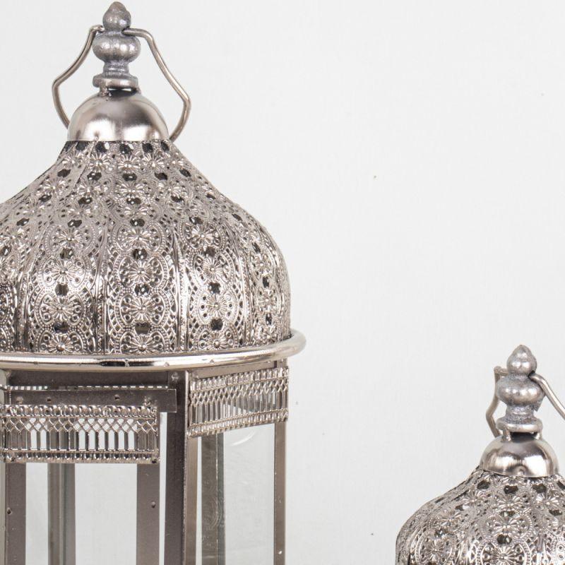 Metal Lanterns Set - Silver - 110111941 - By Alhome - ALHOME