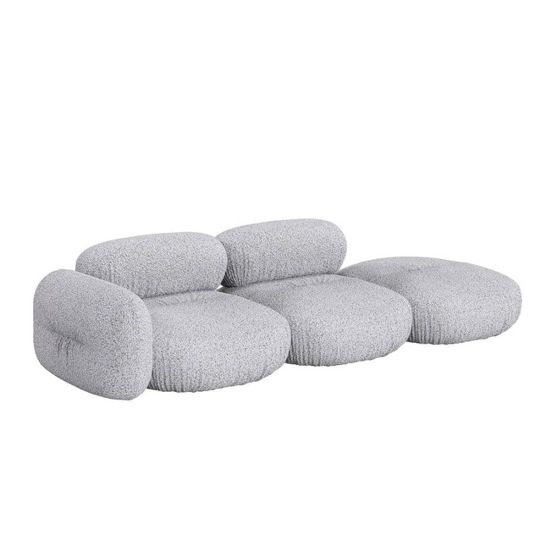 3-Seater Gray Velvet Sofa By Alhome - ALHOME