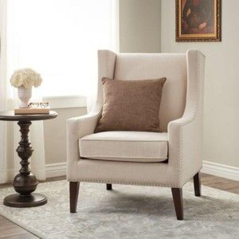 Sophisticated Beige Linen Chair with Swedish Wood Craftsmanship By Alhome - ALHOME