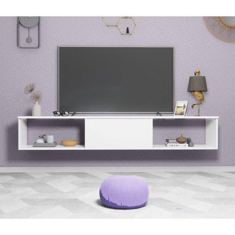 White TV Unit With Contemporary Simplicity for Your Entertainment Space By Alhome - 110113241 - ALHOME