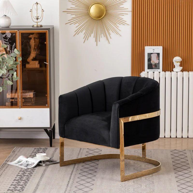 Classic Black Velvet Chair with Swedish Wood By Alhome - ALHOME