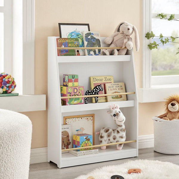 Kids Bookcase: 57x18x79 Wood, White by Alhome - ALHOME