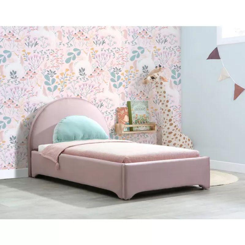 Kids' Pink Fabric Upholstered MDF Bed: Playful Charm, 120x200x140 cm by Alhome - 110112756 - ALHOME