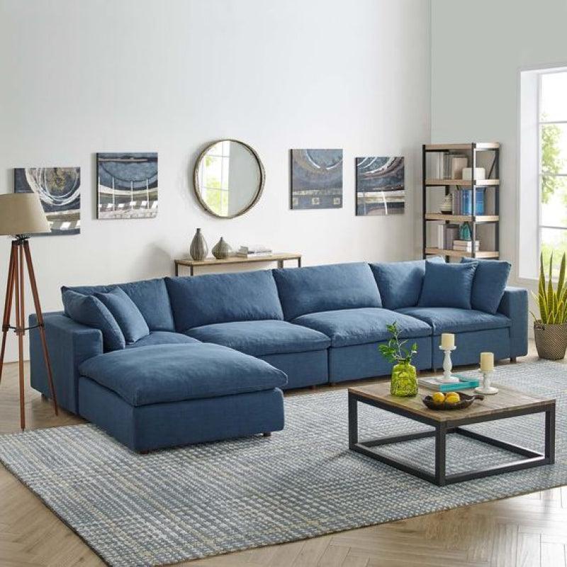 3-Seater Dark Blue Velvet Sofa By Alhome - ALHOME