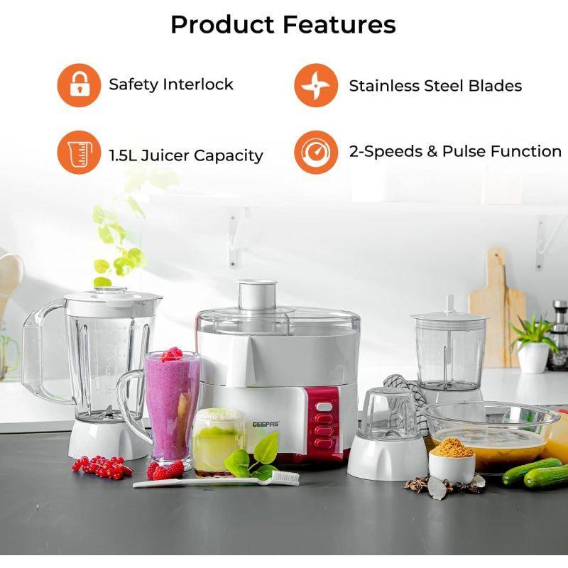 Geepas 4-In-1 Food Processor 600W - GSB9890 - .com - Your Destination for Baby & Mother Needs in Saudi Arabia