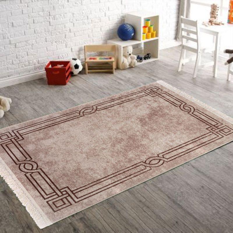 Velvet Turkish Rectangular Decorative Carpet - Brown - By In House - ALHOME