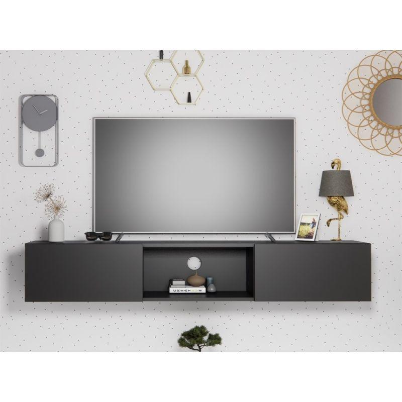 Black TV Unit With Sleek Modernity for Your Entertainment Space By Alhome - ALHOME