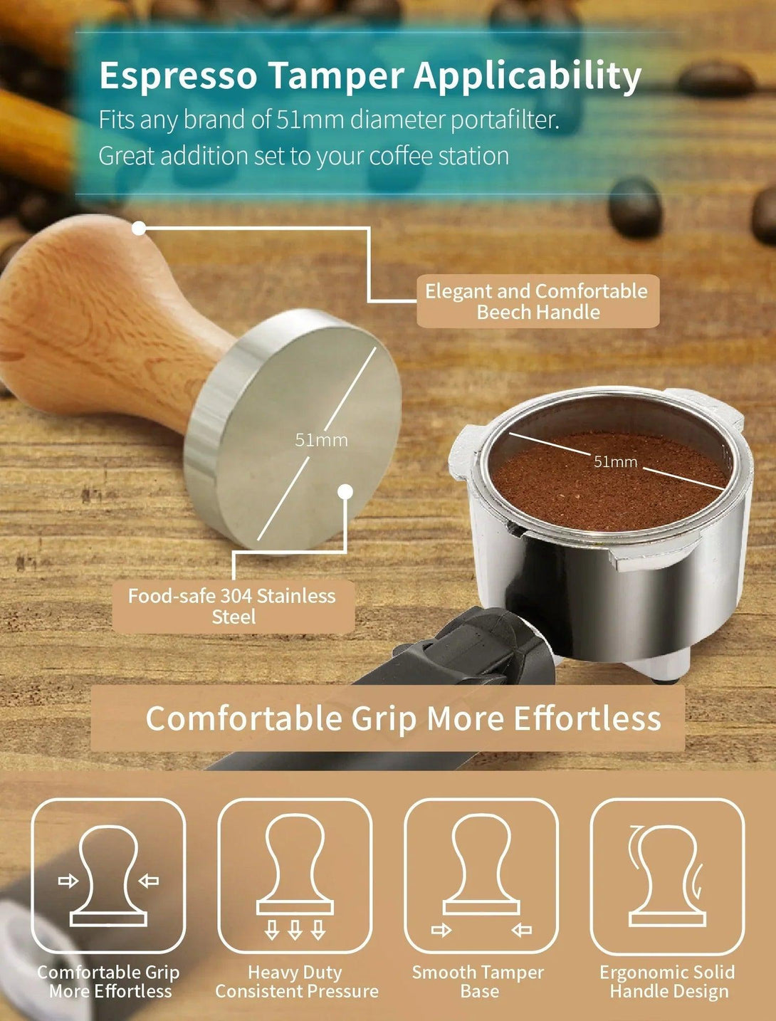 Gevi Espresso Machine Accessories - Knock Box for Espresso Coffee Grounds, Espresso Tamper and Mat, Food Safe Silicone Coffee Tamp - .com - Your Destination for Baby & Mother Needs in Saudi Arabia