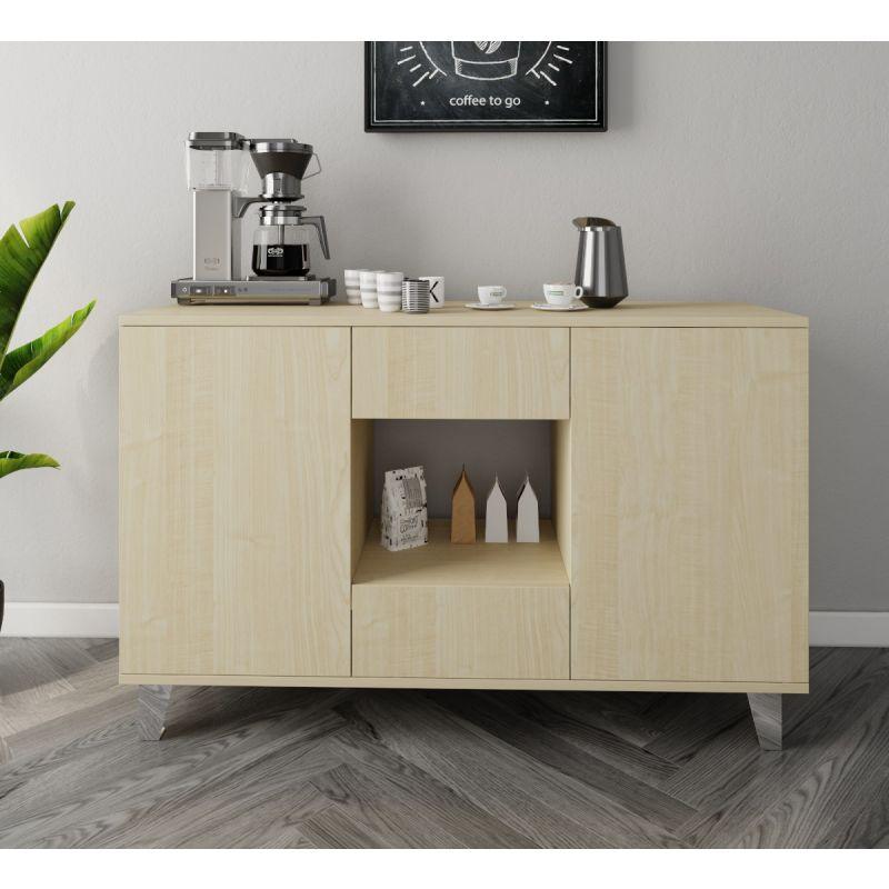 Beige Coffee Corner with Two Shelves and Two Sliding Drawers By Alhome - ALHOME