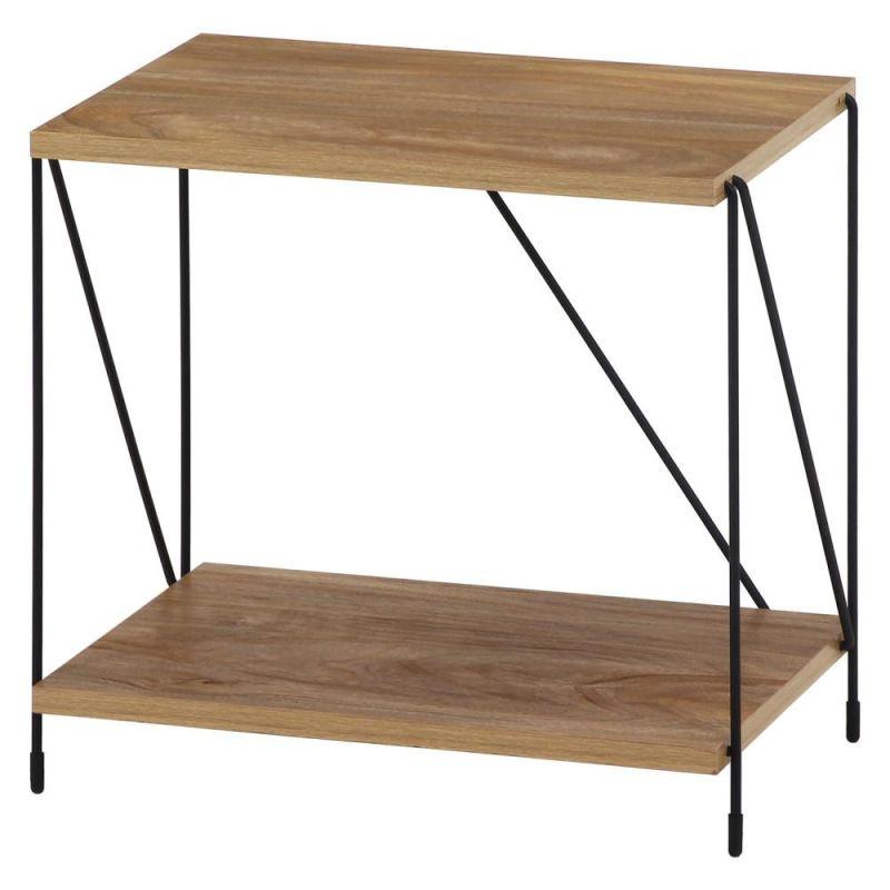 Multi-Use Shelving Unit With Two Layers From Malaysian Wood - 82x31x38.7 cm - By Baity - ALHOME