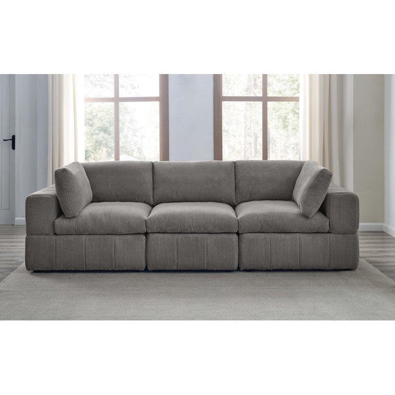 Modern Velvet 3 Seater Sofa - 280x85x85 cm - By Alhome - ALHOME