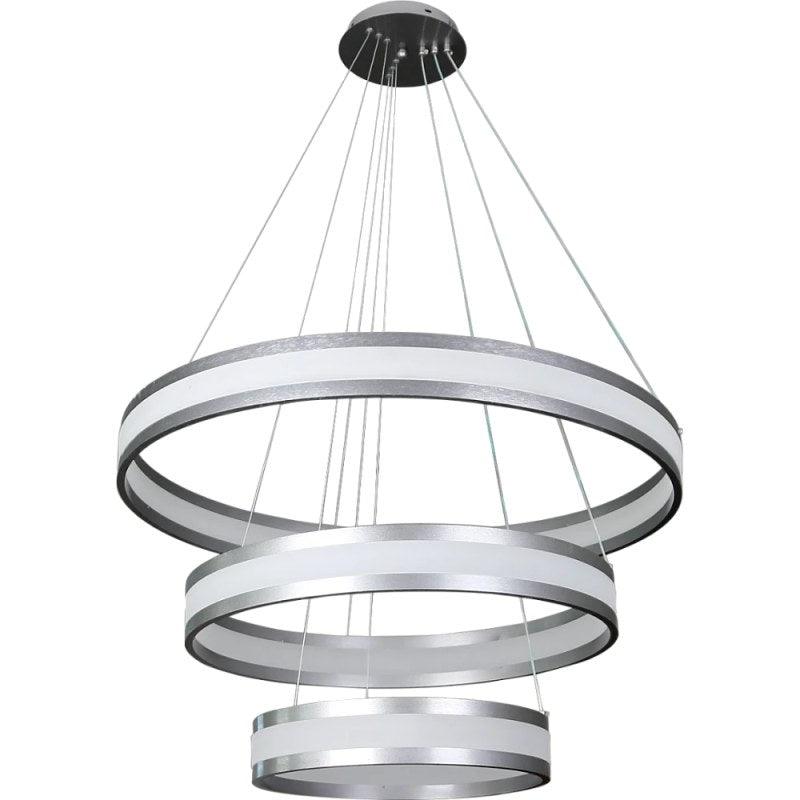 Modern 3-Ring Gray Chandelier With 3 Lights - 150 W By Alhome - ALHOME