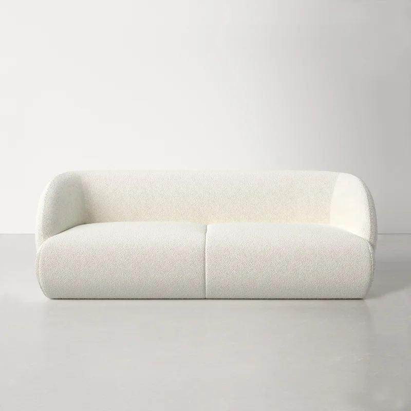 Classic White Boucle 2-Seater Sofa Swedish Wood By Alhome - ALHOME