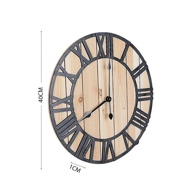 Battery Operated Rustic Round Wall Clock - 40 cm Diameter - By Family Ship - ALHOME